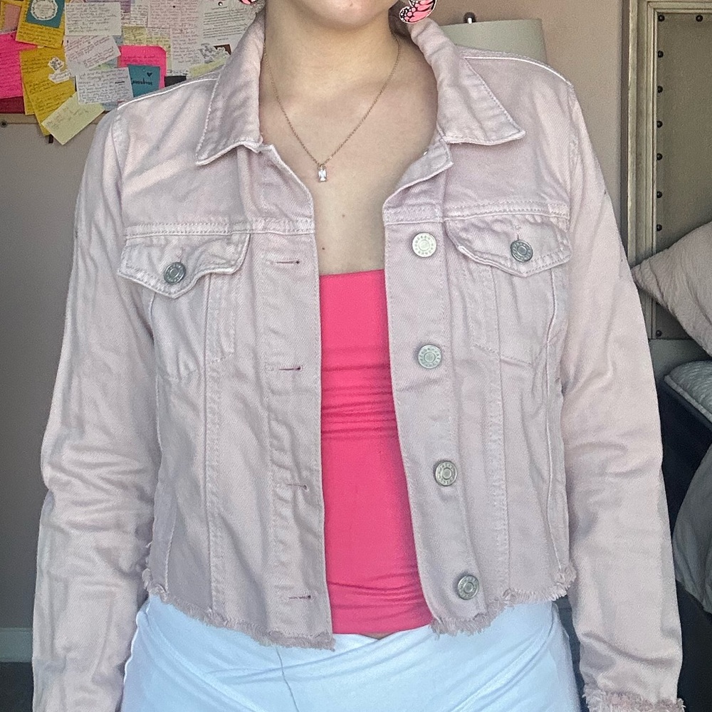pink jean jacket